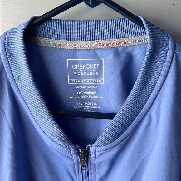 Cherokee NEW Light Blue Workwear Nurses Scrub Jacket, Women’s Sz 3XL - Picture 3 of 5